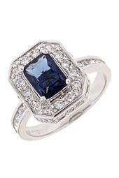 Emerald Cut Sapphire CZ Ring