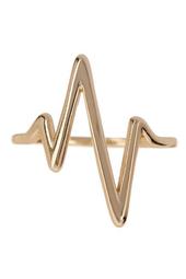 14K Gold Plated Sterling Silver Heart Beat Ring