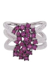 Ruby Criss Cross Cluster Ring