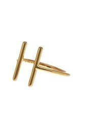 14K Gold Plated Sterling Silver Double Bar Ring