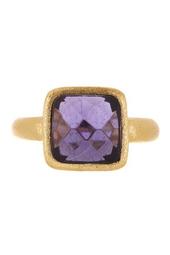 Faceted Iolite Crystal Satin Petite Ring
