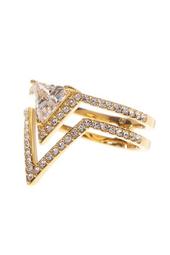 Double Open V Triangle Ring - Size 6