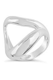 Sterling Silver Curved Abstract Open Ring