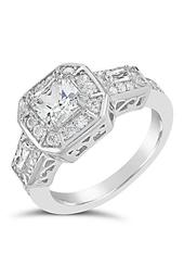 Sterling Silver CZ Art Deco Ring