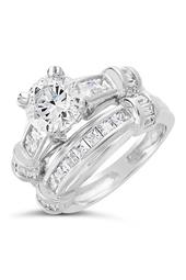Sterling Silver Brilliant CZ Ring & Band