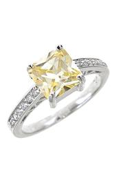 Sterling Silver Canary CZ Ring