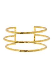 Gold-Tone Hammered Cage Open Cuff