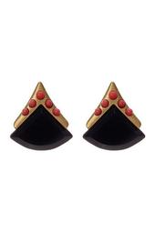 Geometric Stone Stud Earrings