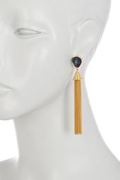 Genuine Semi-Precious Stone Tassel Earrings
