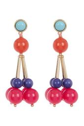 Multicolor Bead Cluster Drop Earrings