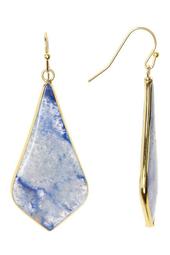 Cabochon Blue Stone Drop Earrings