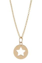 14K Yellow Gold Star Cutout Pendant Necklace