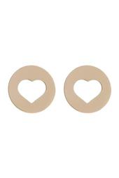 14K Yellow Gold Heart Cutout Stud Earrings