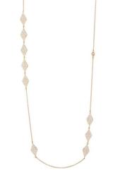 14K Gold Plated Sterling Silver CZ Harlequin Asymmetrical Necklace