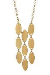 18K Gold Plated Sterling Silver Multi Oval Disc Necklace
