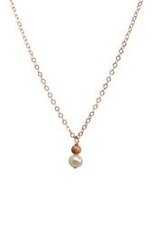 14K Rose Gold Plated Sterling Silver Pearls of Love Beaded 4.5mm Freshwater Pearl Pendant Necklace
