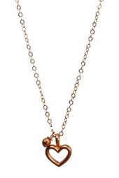 14K Rose Gold Plated Sterling Silver Love Open Heart Pendant Necklace