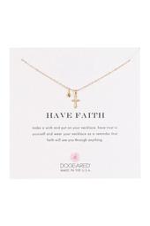 14K Yellow Gold Plated Sterling Silver Have Faith Cross Pendant Necklace