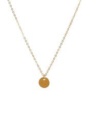14K Yellow Gold Plated Sterling Silver Circle Disk Pendant Necklace