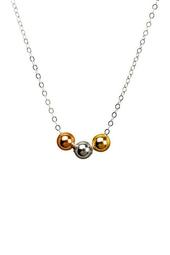 14K Yellow Gold Plated Sterling Silver Circle Ball Bead Pendant Necklace