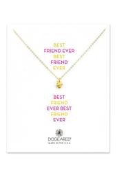 14K Yellow Gold Plated Sterling Silver Best Friend Ever Wrapped Heart Pendant Necklace