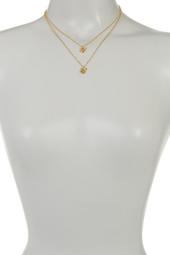 gold plated ampersand pendant necklace set - set of 2