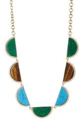 Crystal Accented Pendant Collar Necklace