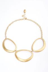 18K Gold Clad Satin Triple Station Necklace