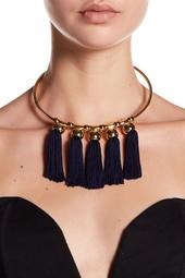 Tassel Detail Open Collar Necklace