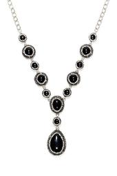 Onyx, and Pave Diamond Bib Collar Statement Necklace