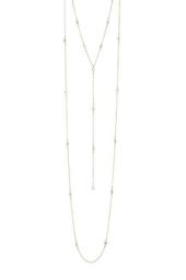 Double Strand Y-Drop CZ Station Necklace