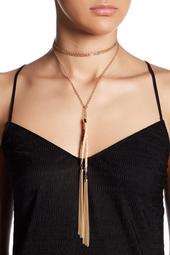 Wraparound Chain Braided Leather Necklace
