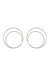 Sterling Silver Double Circle Hoop Earrings