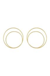 18K Gold Plated Double Circle Hoop Earrings