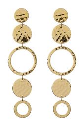Gold-Tone Hammered Post Drop Drama Earrings
