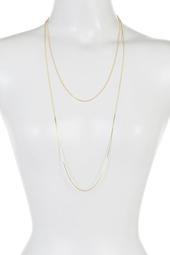 18K Gold Plated Beaded Chain & Snake Chain 2-Piece Necklace Set