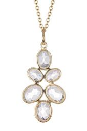 18K Gold Plated Sterling Silver Cluster Stone Pendant Necklace