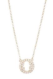 18K Gold Plated Sterling Silver Pave Crystal Detail Cutout Hamsa Pendant Necklace