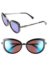 Women's Chaton Deluxe Cat Eye Plastic & Metal Frame Sunglasses