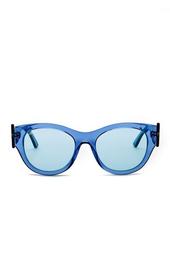 Unisex Round Plastic Frame Sunglasses