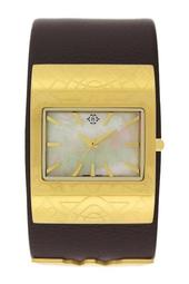 Women's Wonder Woman Mother of Pearl Leather Cuff Watch