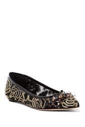 Stella Embroidered Pointed Toe Flat