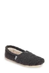 Classic Knit Faux Shearling Lined Slip-On