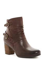 Britney Ruched Leather Ankle Boot