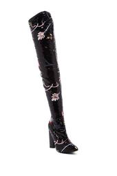 Zora Sequin & Floral Embroidered Over-the-Knee Boot
