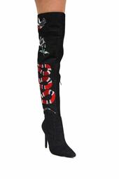 Mini Embroidered Over The Knee Boot