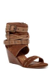Lasalle Suede & Leather Cuffed Wedge Sandal