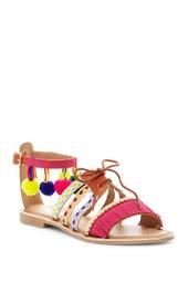 Lace-Up & Ankle Strap Bead Detail Sandal