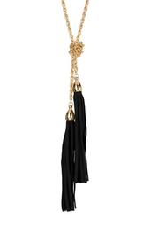 Black Suede Tassel Necklace