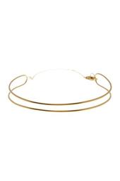 Yellow Gold Plated Sterling Silver Double Bar Bangle Bracelet